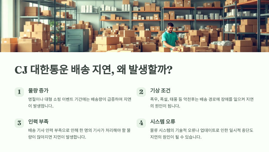 CJ 대한통운 배송 지연, 왜 발생할까? ❌