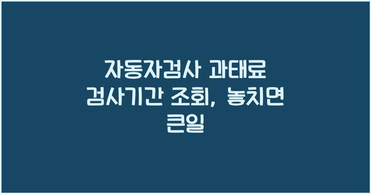 자동자검사 과태료 검사기간 조회