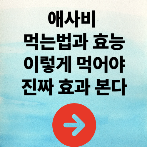 애사비 먹는법과 효능, 이렇게 먹어야 진짜 효과 본다