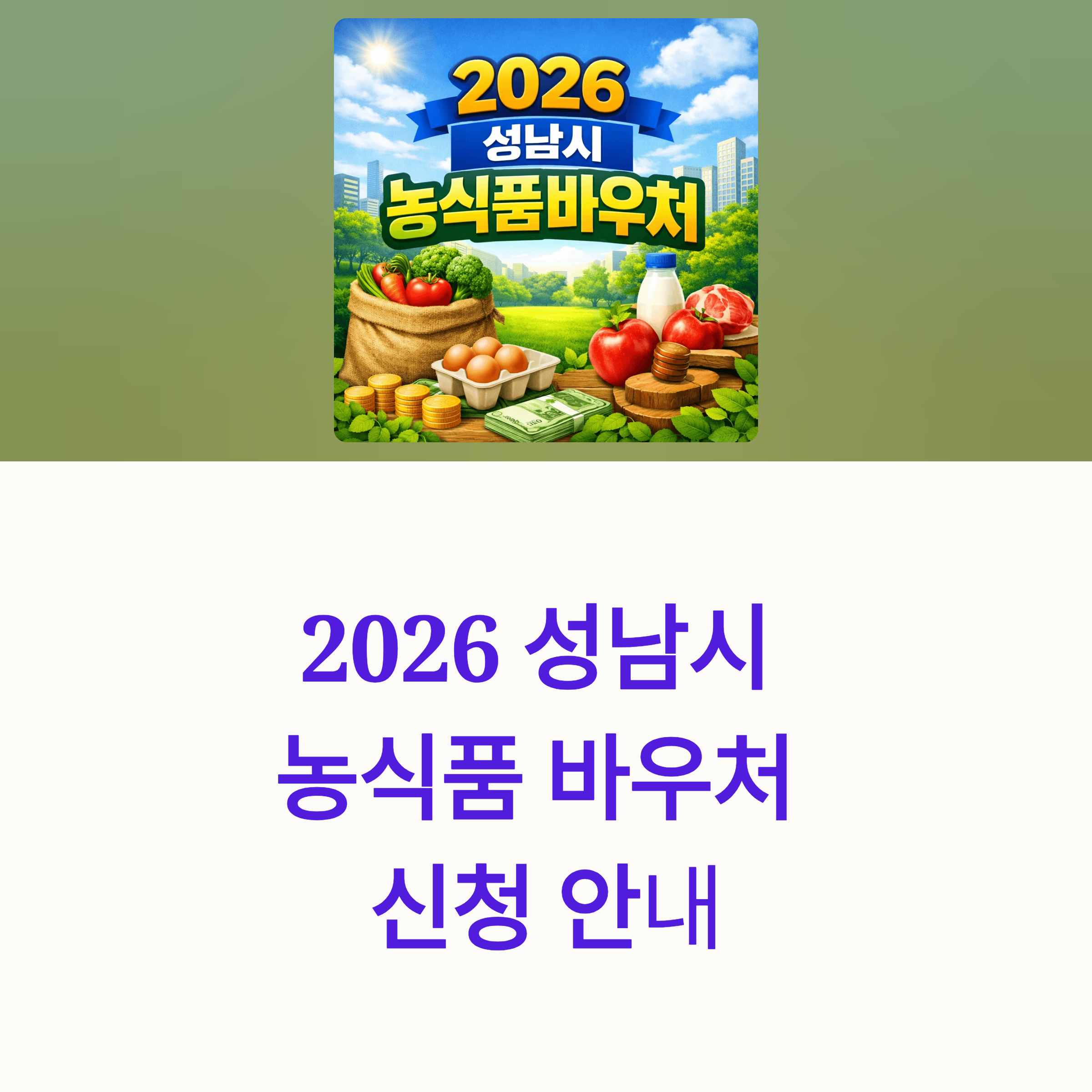 2026 성남시 농식품 바우처 신청 ❘ 지원금액&middot;신청방법&middot;필수 체크리스트 TOP 5
