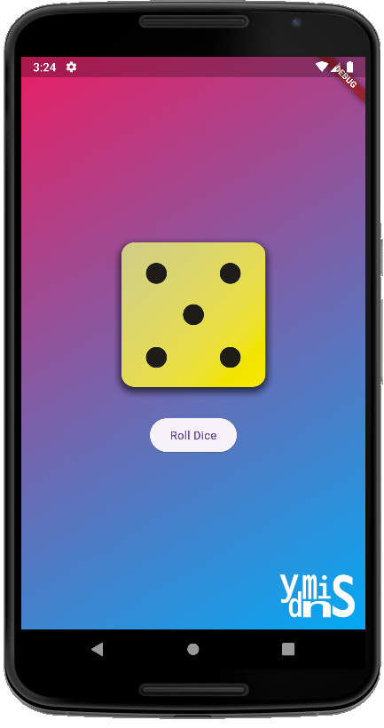 만들어본 주사위 던지기 앱 모습이다.