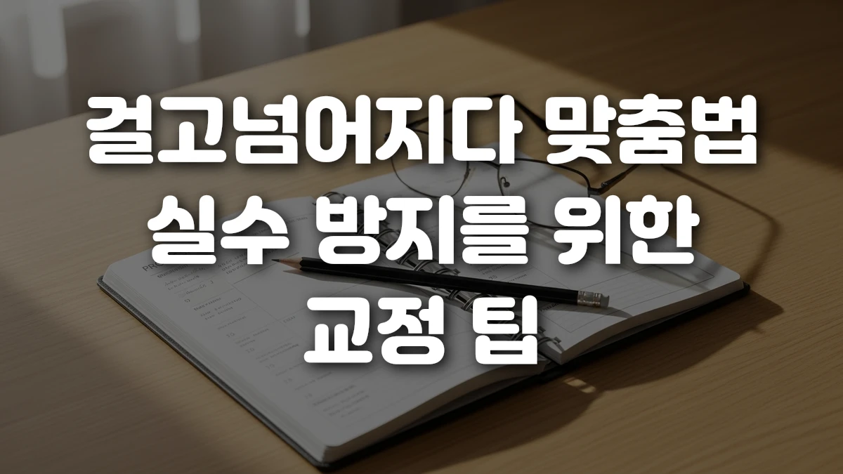 걸고넘어지다 맞춤법 실수 방지를 위한 교정 팁