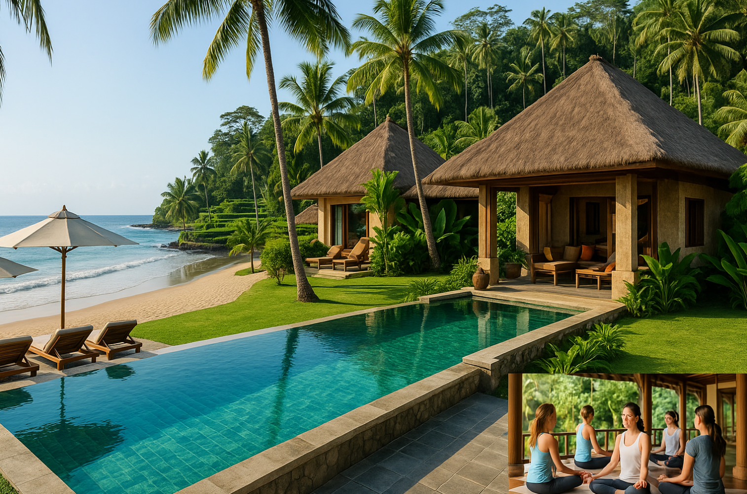 발리 리조트 명상하는 사진