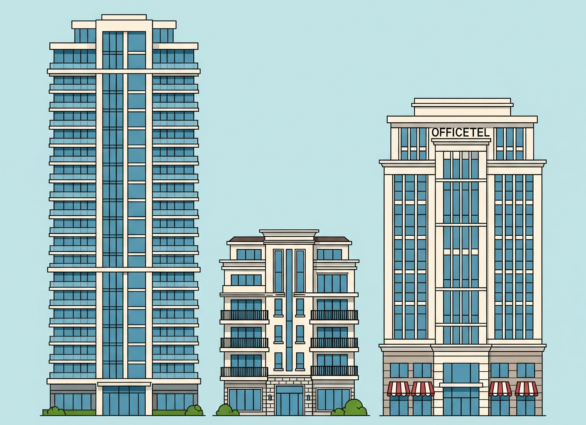 쾌적한 커뮤니티 시설과 놀이터가 있는 현대적인 아파트 단지 전경