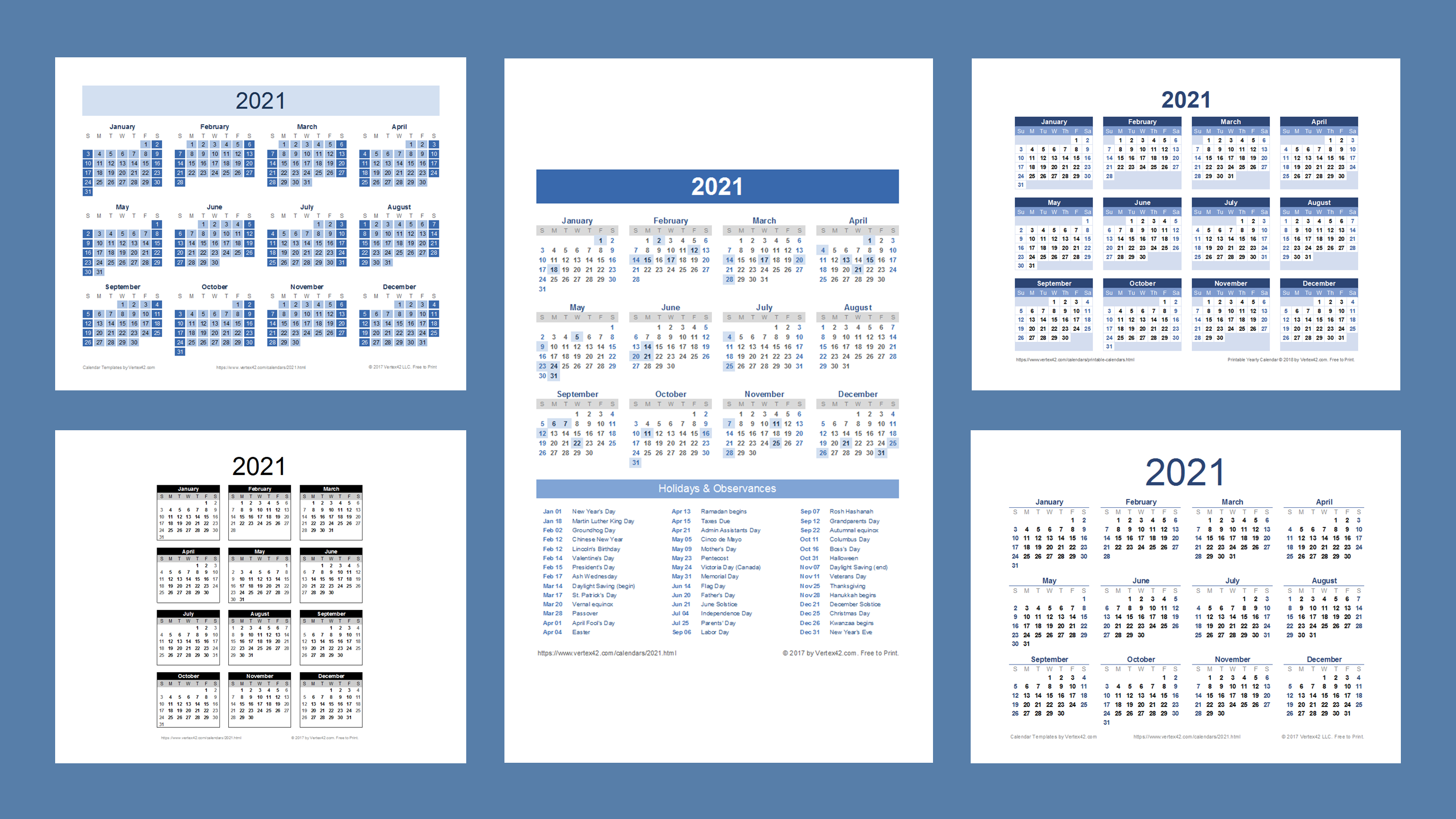 2021 달력 PDF (프린트용)