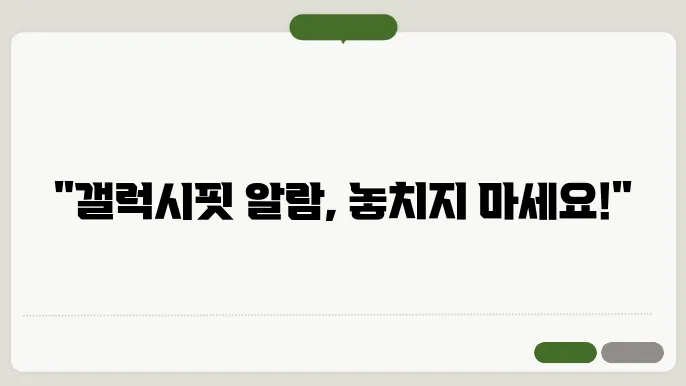 갤럭시핏의 알람 기능