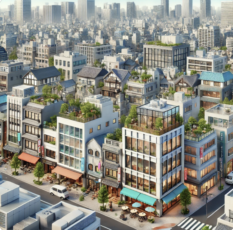 꼬마빌딩들이 밀집해 있는 모습