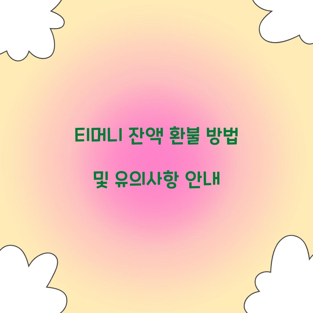 티머니 잔액 환불
