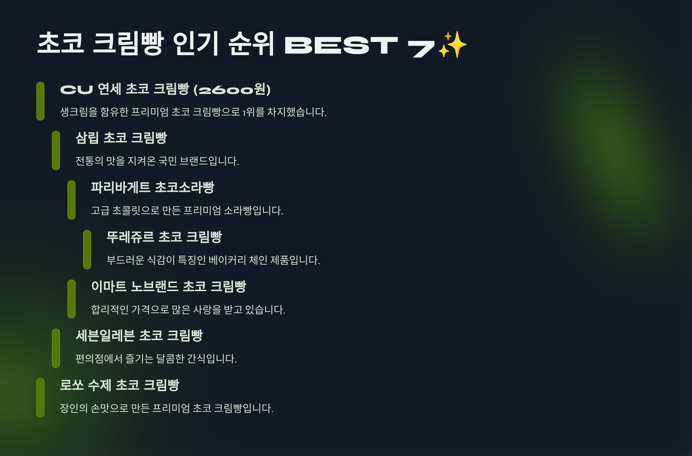 초코 크림빵 인기 순위 BEST 7