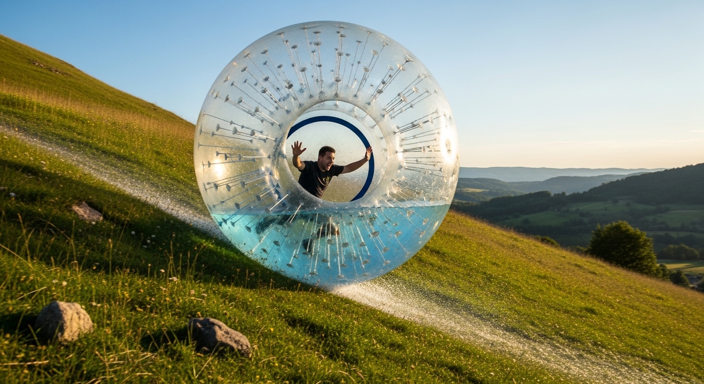 조빙:우레탄 공 안에서 즐기는 사람