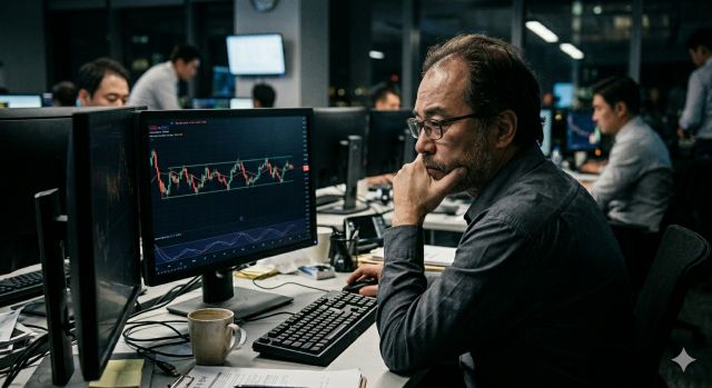 비트코인 횡보 구간에서 투자 타이밍을 고민하는 개인 투자자 상황