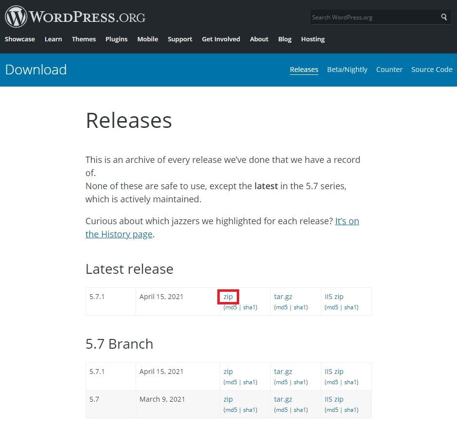 워드프레스 플랫폼 다운받기