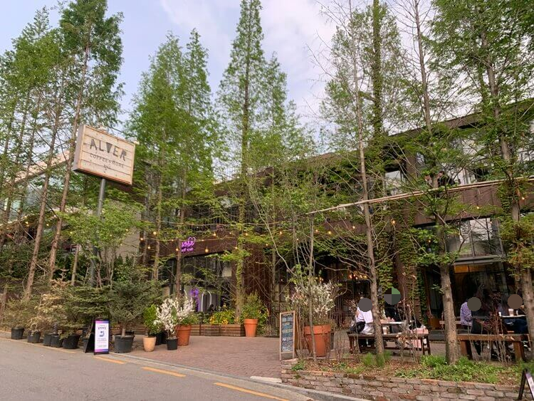 대형 카페의 전체 모습