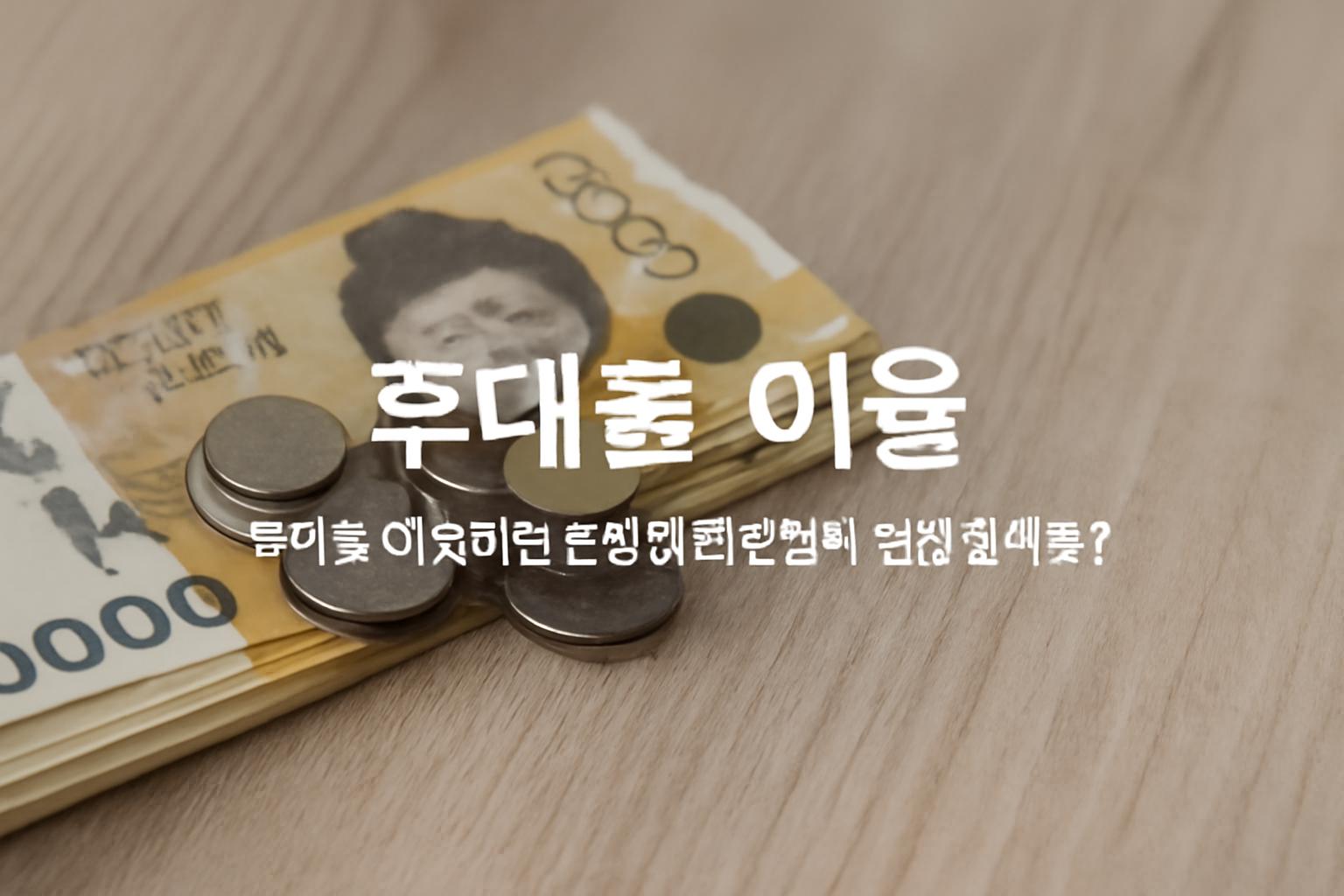 후대출 이율