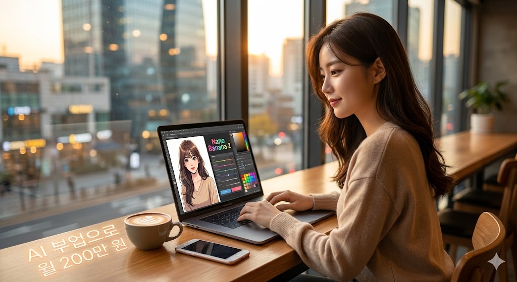 "재능 없어도 월 200만 원?" 나노 바나나 2로 시작하는 AI 부업 끝판왕 (초보자 필독)