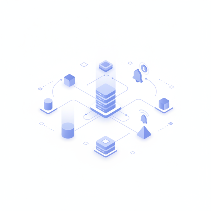 API 연동 및 자동 알림 시스템을 통한 체계적인 가격 트래킹 도구 가이드 아이소메트릭 이미지