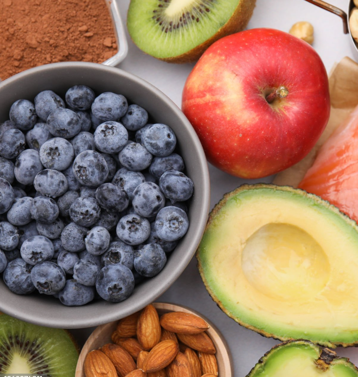 블루베리 사과 아보카도사진