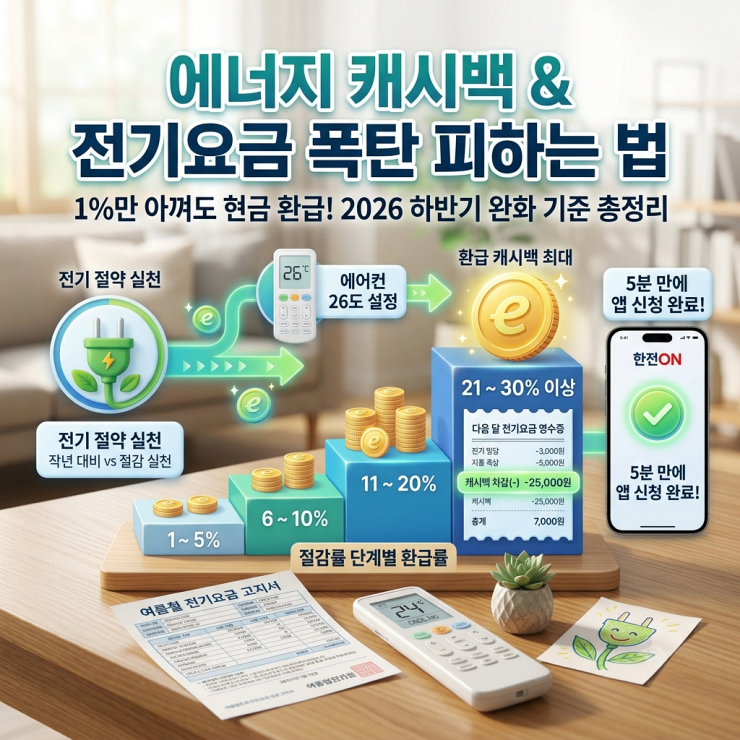 2026 에너지 캐시백 전기요금폭탄 피하는법