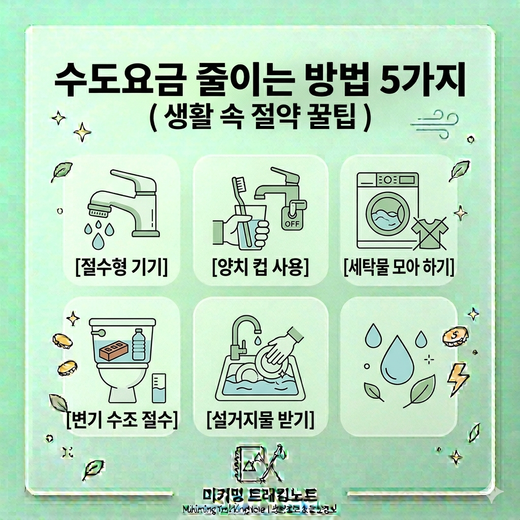 수도요금 줄이는 방법 5가지 (생활 속 절약 꿀팁)