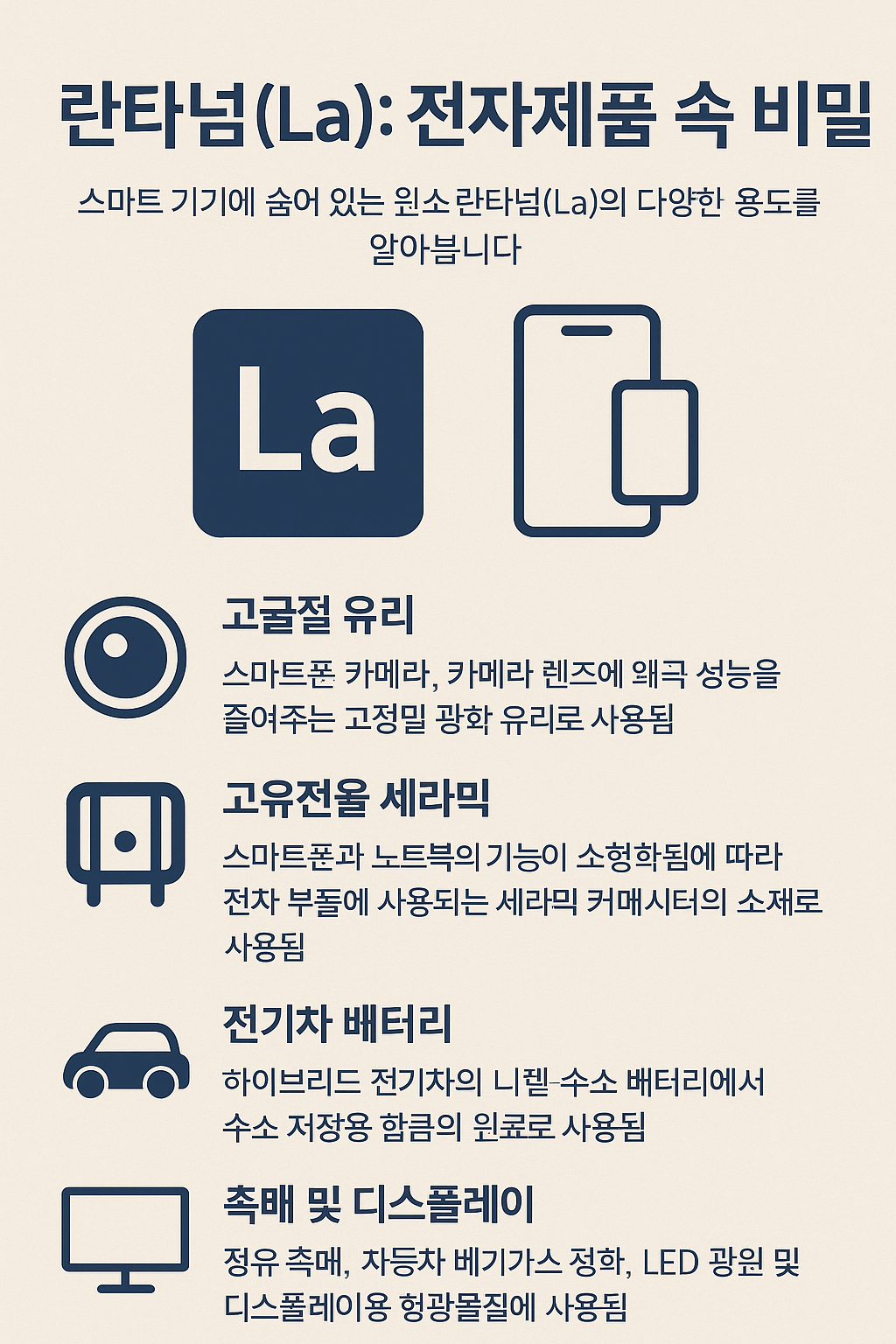 란타넘(La): 스마트 기기를 움직이는 전자제품 속 숨은 주역