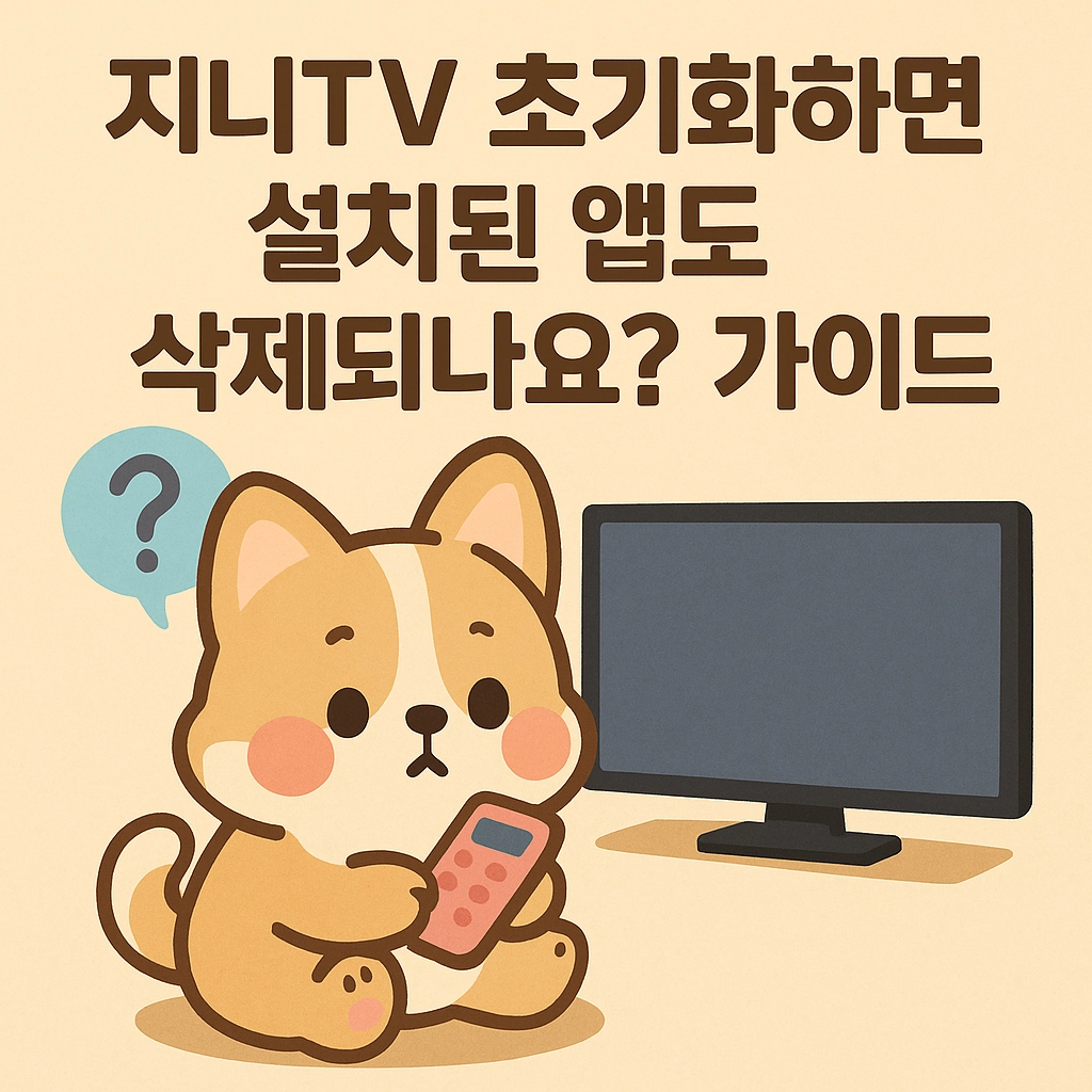 지니TV 초기화하면 설치된 앱도 삭제되나요 가이드