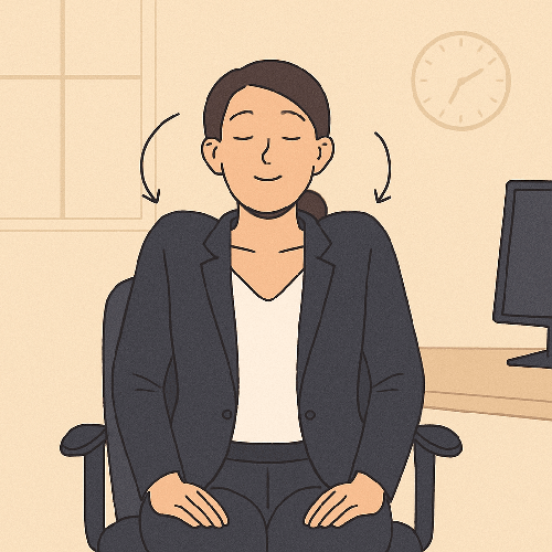 어깨 으쓱이며 앞뒤로 크게 돌리기