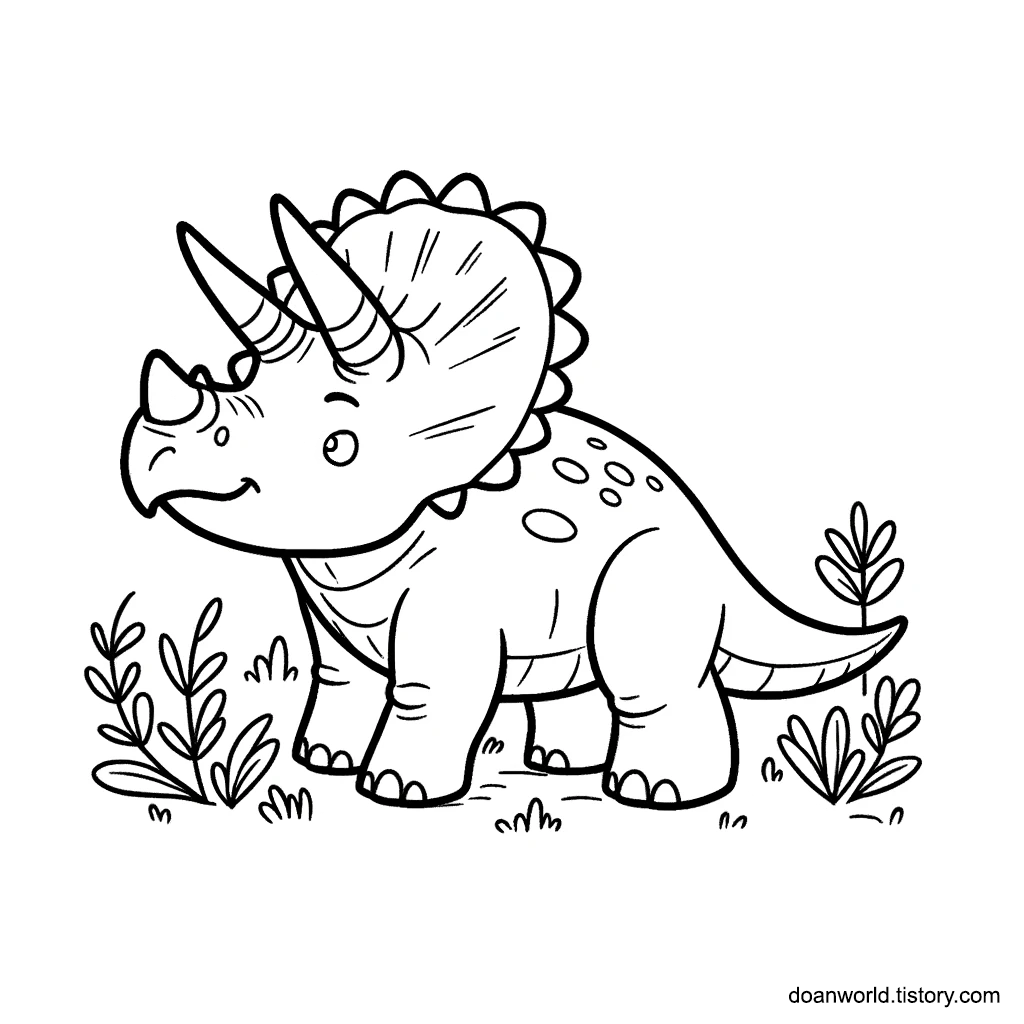트리케라톱스 색칠공부 도안