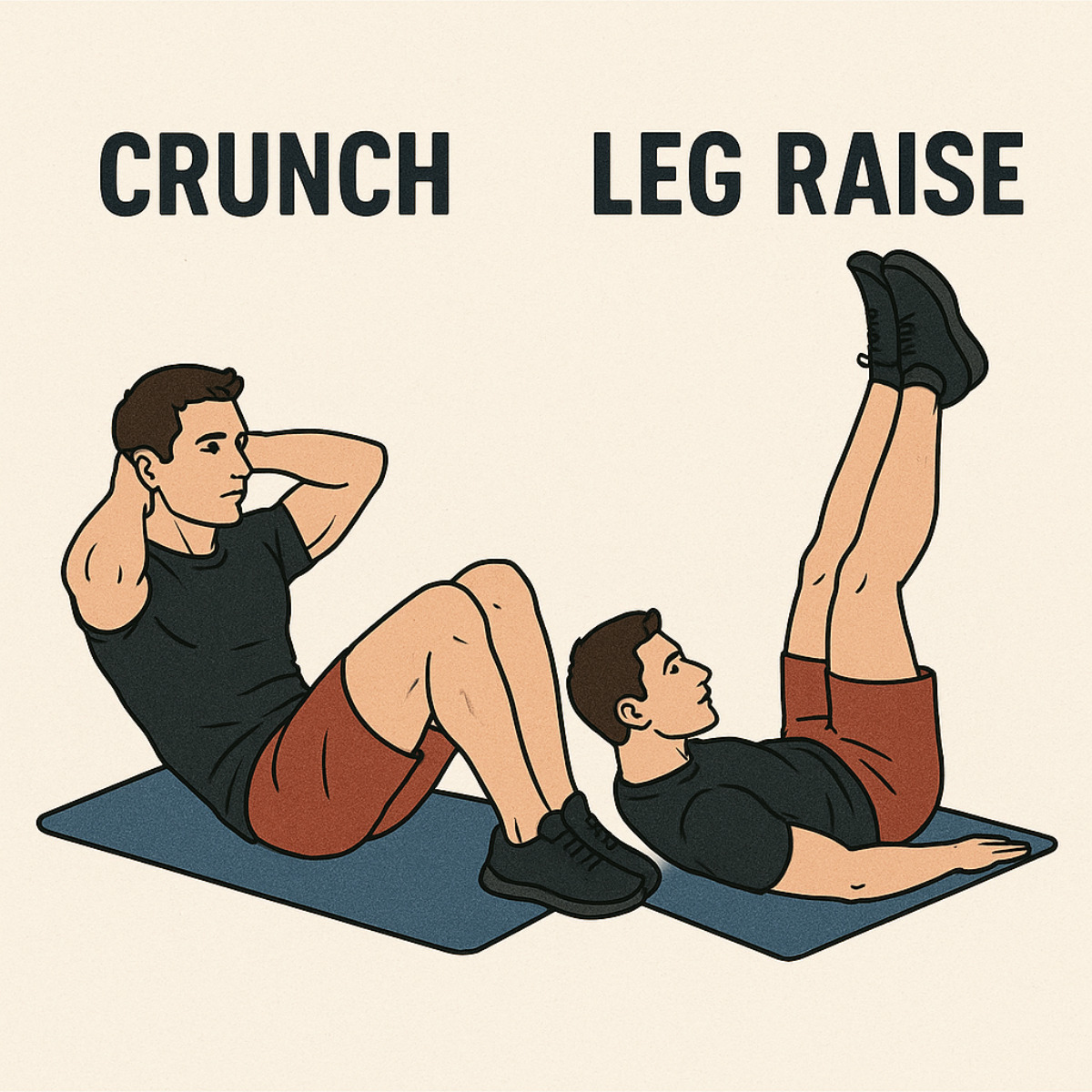 크런치 vs 레그레이즈, 복부 자극의 차이점은?