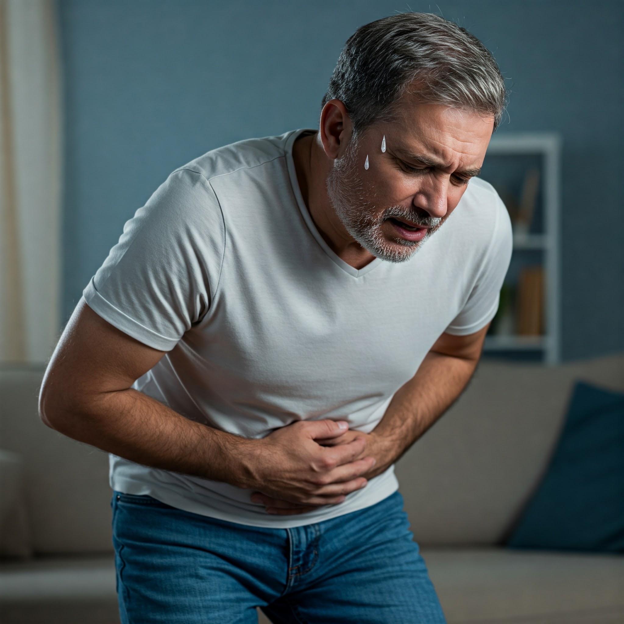 체해서 배가 아픈 사람