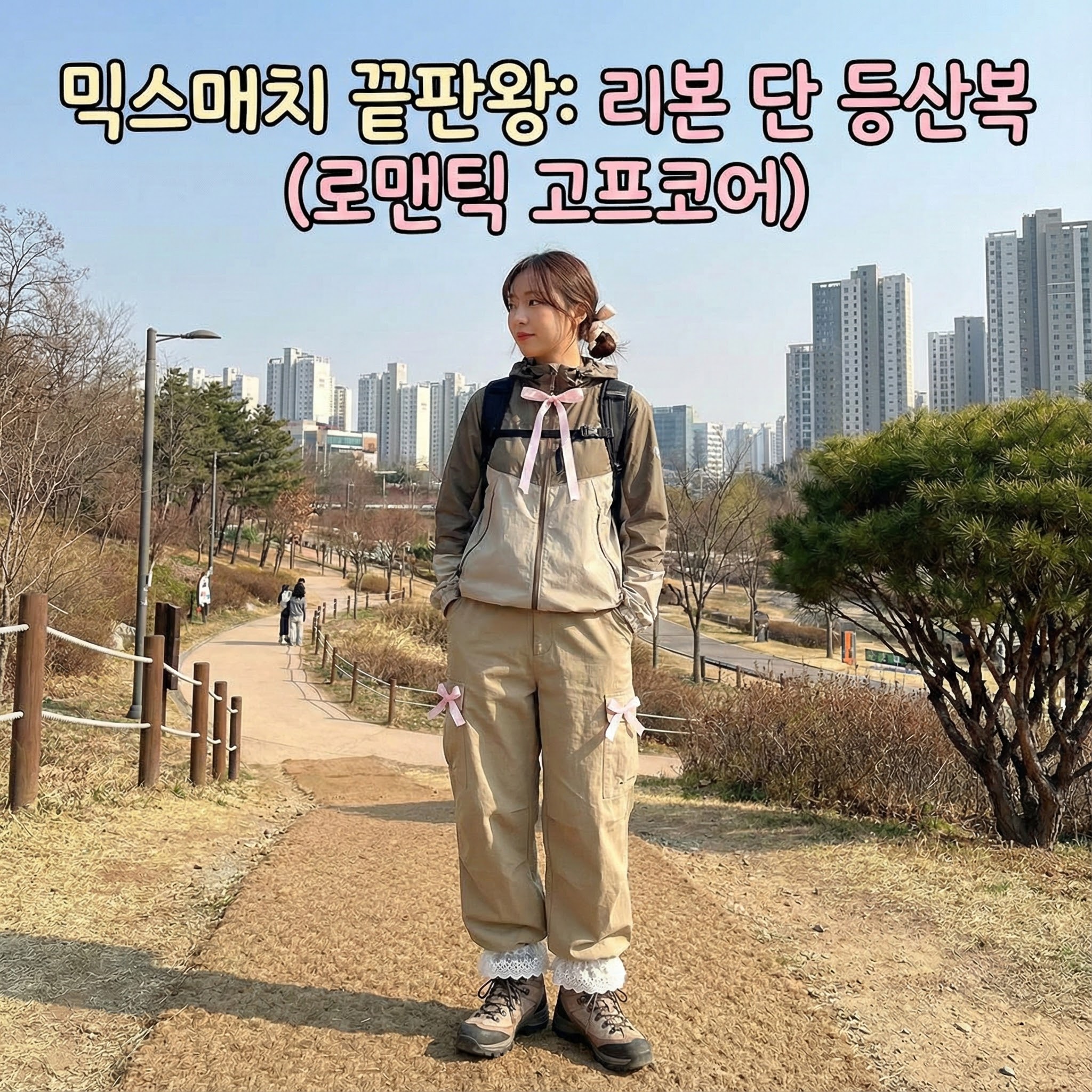 믹스매치의 끝판왕: "리본 단 등산복"