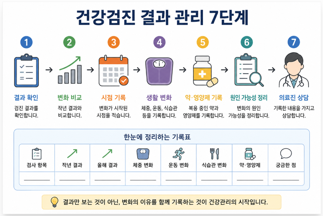 건강검진 결과 관리 7단계