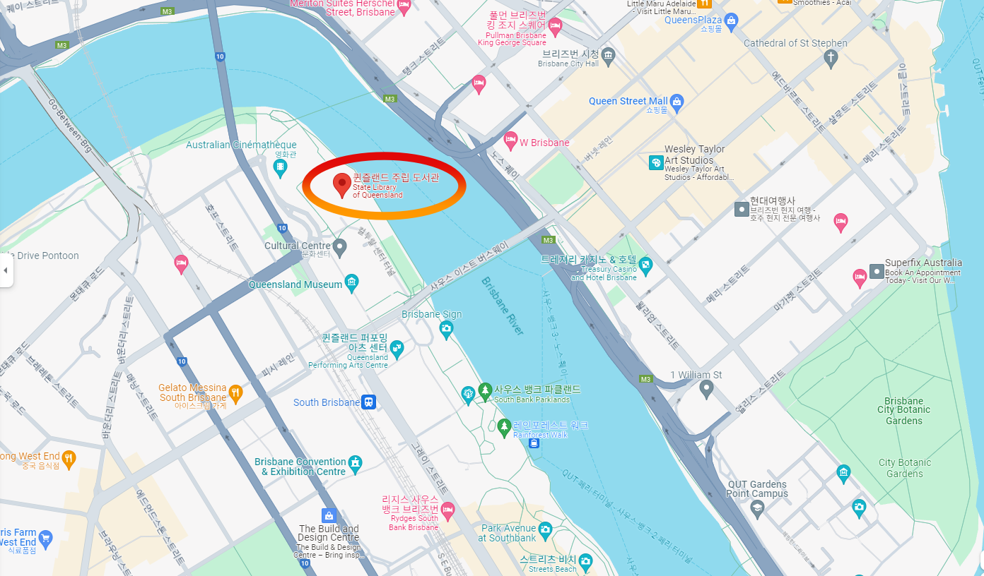 퀸즐랜드 주립 도서관 지도 링크