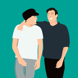 친구와 함께 이야기하는 / 피자와 콜라 (출처 : pixabay)