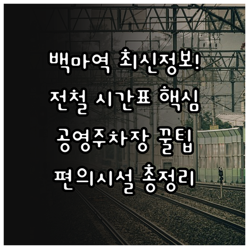백마역 전철 시간표와 공영주차장 편의..