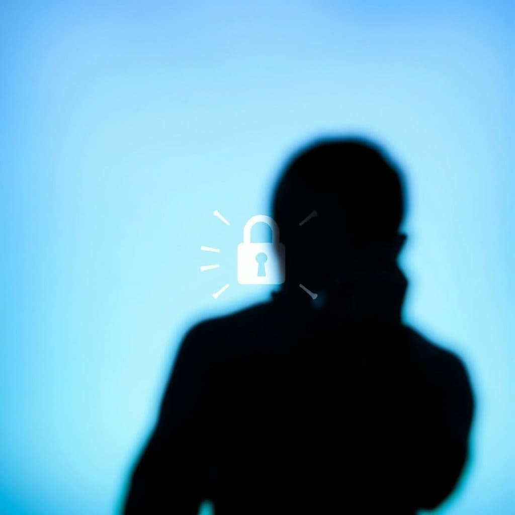 깨끗하고 신뢰감을 주는 배경에서 누군가가 모니터나 스마트폰 화면을 보고 있거나, 전화 통화를 하고 있는 모습을 그립니다. 화면에는 자물쇠 모양 아이콘이나 보안 연결을 나타내는 상징이 표시되어 있습니다. 얼굴은 가려져 있거나 불분명하게 처리하여 신고자의 익명성을 강조합니다. 차분하고 안정적인 색감을 사용하여 신고 시스템의 신뢰성을 표현합니다.