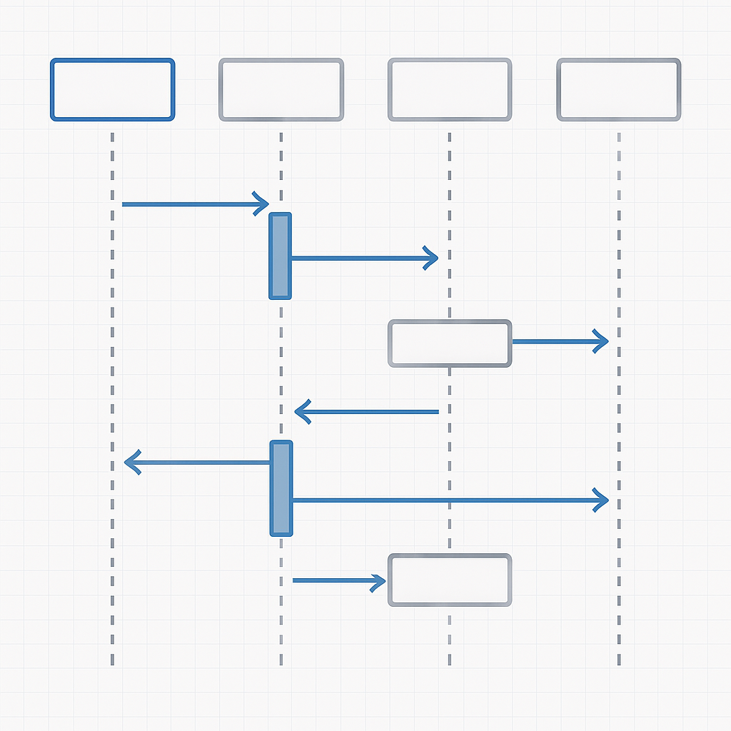 Professional sequence diagram example showing system communication flow with clean arrows and participant boxes for developer documentation