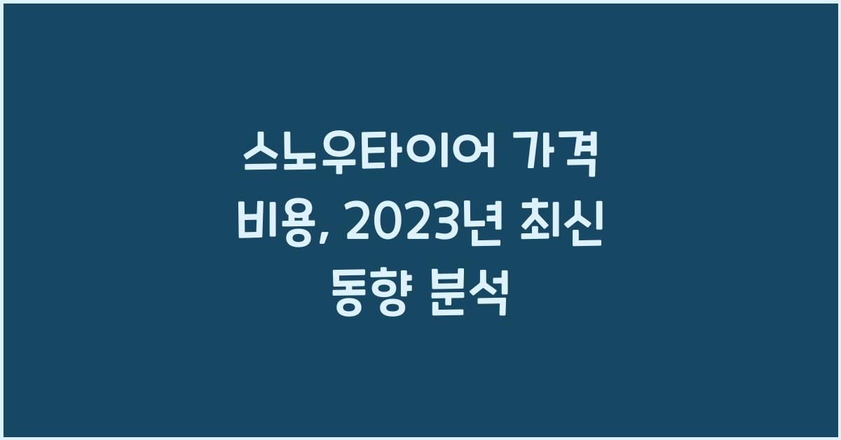 스노우타이어 가격 비용