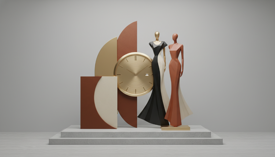 LVMH, 케어링, 리치몬드 등 세계 3대 명품 그룹과 독립 브랜드들의 구조를 상징적으로 나타내는 럭셔리 산업 지형도 이미지