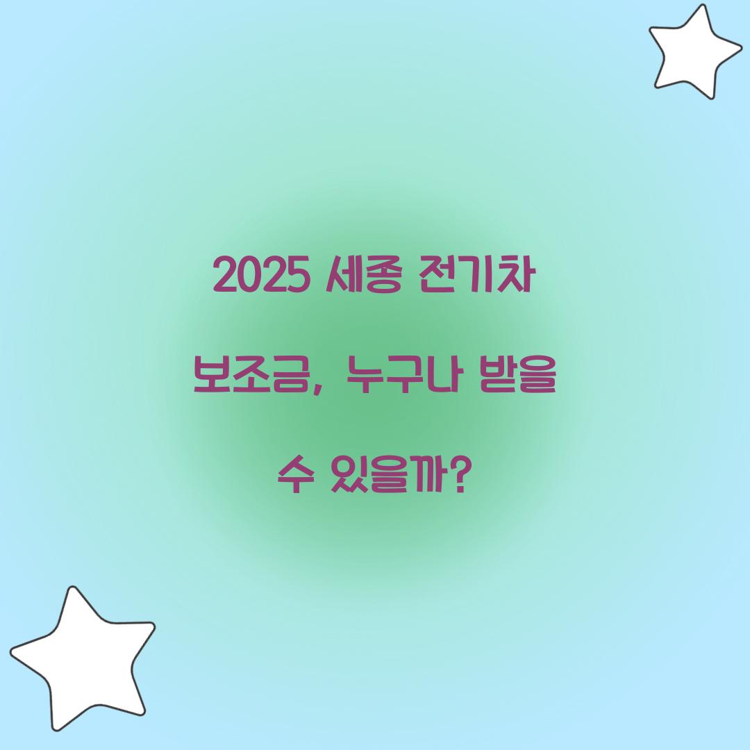 세종 전기차 보조금