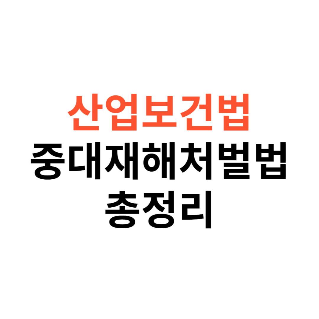 산업안전보건법과 중대재해처벌법 차이점
