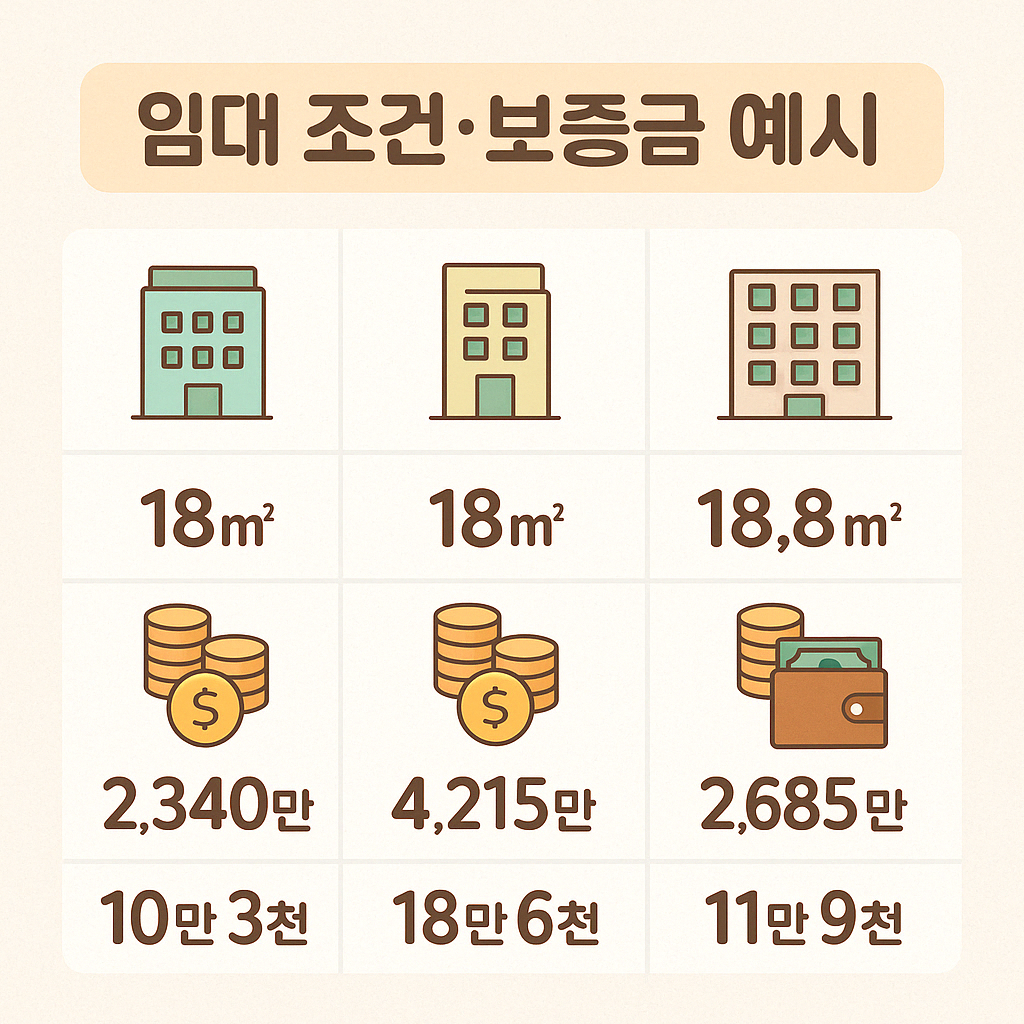 임대 조건 보증금 예시 이미지