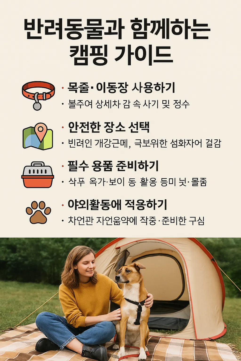 반려동물 캠핑 가이드 사진