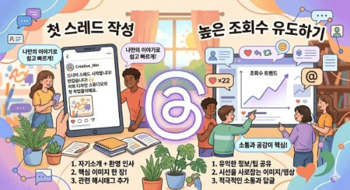 스레드 사용법 |첫 게시물 작성하기, 조회수 나오는 글쓰기 방법