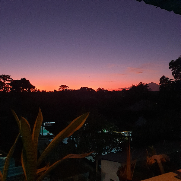 해가 넘어간되 하늘이 보랏빛으로 물들었다.