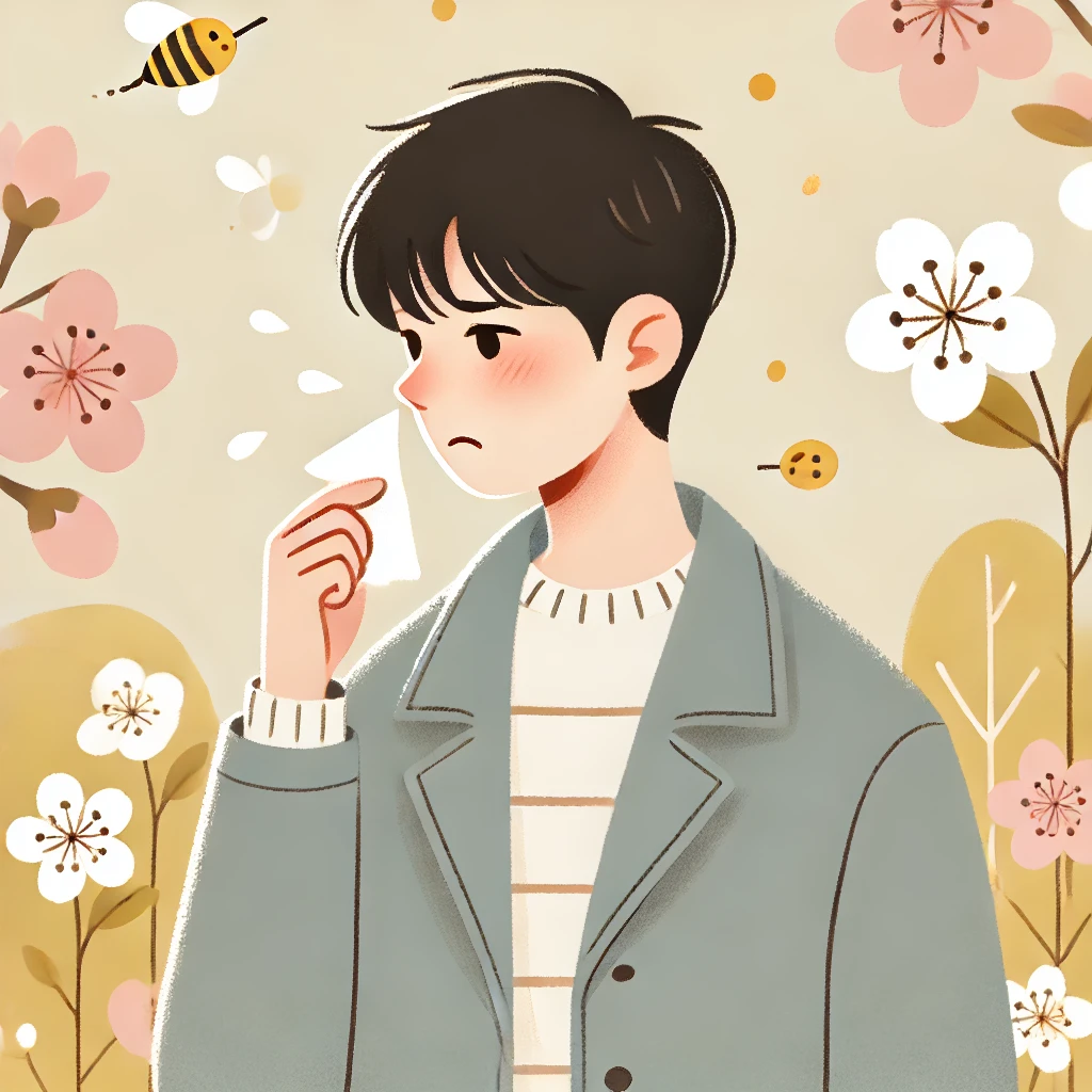 비염관리관련 남자가 비염때문에 힘들어하는 이미지