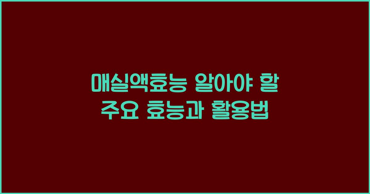 매실액효능