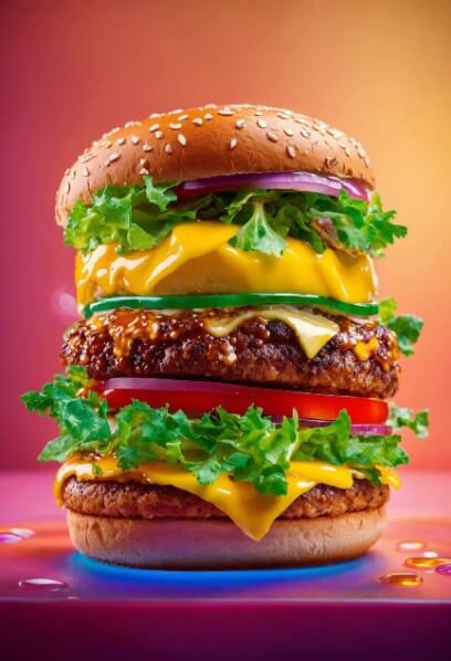 3단 햄버거의 모습