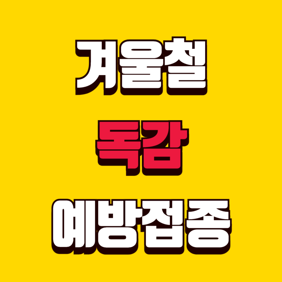 겨울철 독감(인플루엔자) 예방접종 및 증상 비교