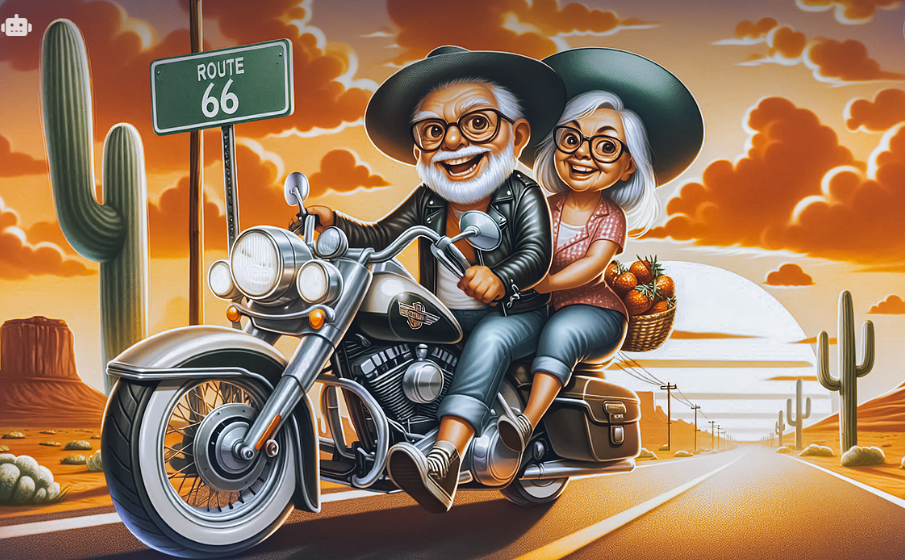 노후 준비를 잘 해서 함께 여행 다니는 노 부부 이미지