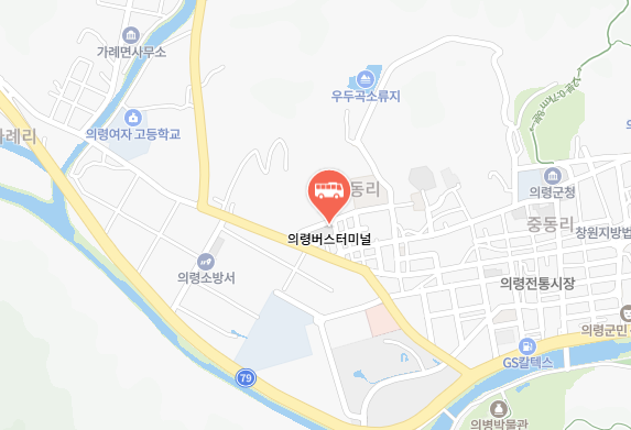 의령버스터미널 위치-지도